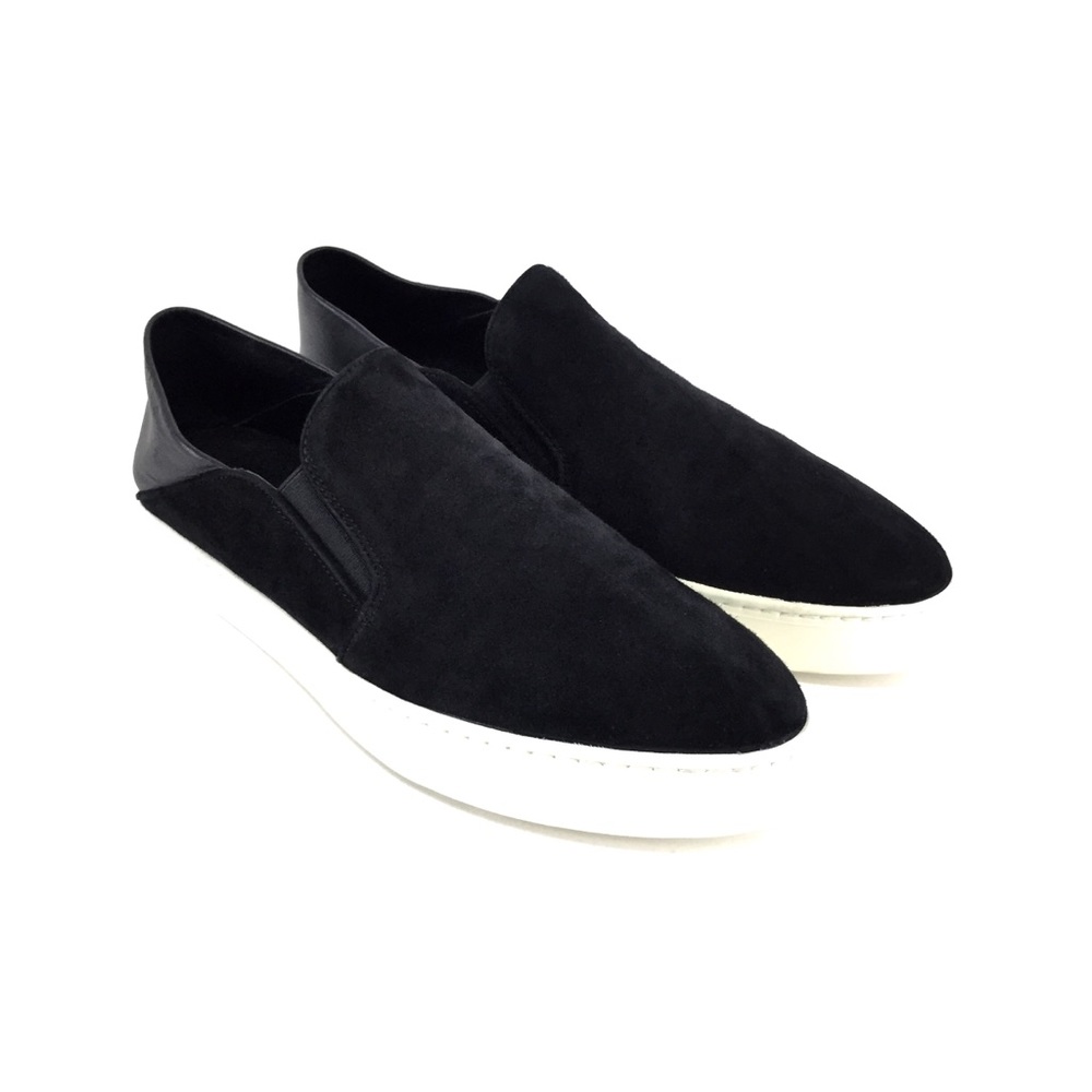 🌹VINCE. Black Suede and Leather Slip-On Sneakers